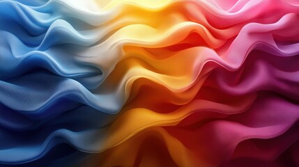 Obraz premium Colorful, flowing fabric creating a vibrant, textured background.