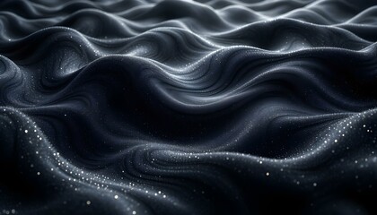 Fototapeta premium Dynamic and mesmerizing abstract black wavy background with a captivating textured pattern. A mesmerizing abstract background