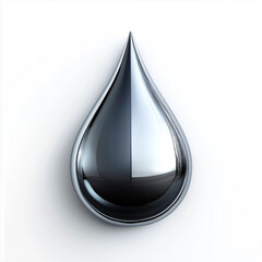 Fototapeta premium Silver drop of water with a black rim