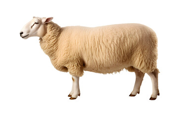 Fototapeta premium A sheep standing on a white background 