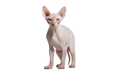 Sphinx cat, hairless cat on a white background.