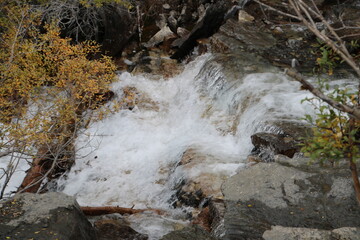 water flowing over rocks