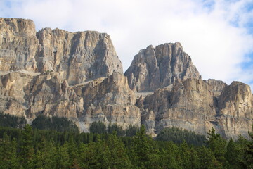 Rocky Face Of Castle Mountain, Banff National Park, Alberta