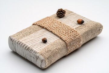 Rustic Wooden Gift Box with Burlap Ribbon
