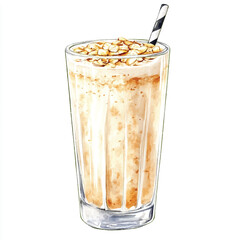  Oat drink watercolor clipart illustration