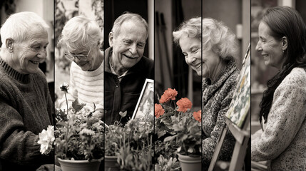 Elderly People Bonding Through Hobbies and Community: Gardening and Art in Retirement
