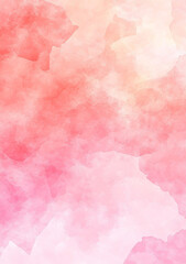 Obraz premium Light pink watercolor background, light red and peach gradient, large area of soft color blocks, delicate texture