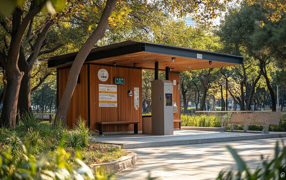 Inclusive Urban Park Restroom for World Toilet Day, Earth Day, and Global Accessibility Awareness Day