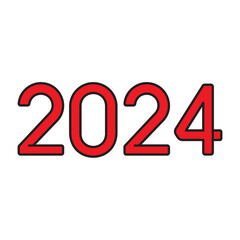 New Year 2024 Celebration Flat Icon