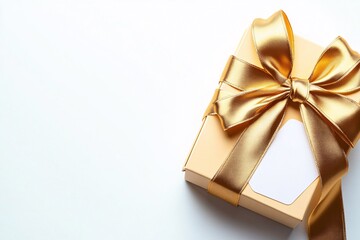 Golden Gift Box with Exquisite Ribbon