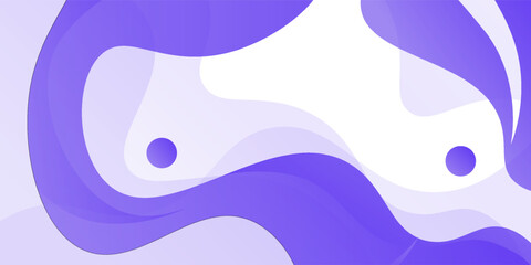 Purple geometric business banner design. Creative banner design with wave shape and shadow as template. Simple design on white horizontal banner. Eps10