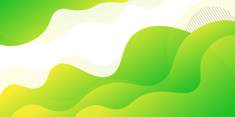 Abstract green wave background with bright gradient. Simple background with abstract geometric pattern.