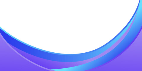 Bright blue and purple geometric business banner design. Creative banner design with wave shapes and lines on white background. Simple horizontal banner with 3D look. Eps10