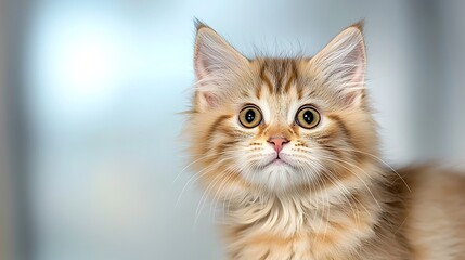 The adorable kitten with soft fur, bright eyes, and a mischievous grin looks directly into the camera, radiating playfulness and charm that is impossible to resist.