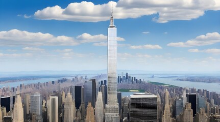 Fototapeta premium 432 Park Avenue skyscraper and new york.generative.ai
