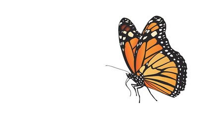Fototapeta premium Orange and Black Monarch Butterfly in Digital Vector Art