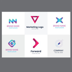 Flat design accounting logo collection flat design accounting logo template collection