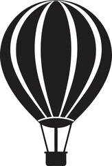 Obraz premium Hot Air Balloon with Basket Line and Silhouette