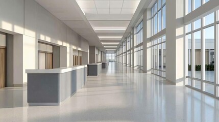 Modern healthcare startup workspace with sleek desks