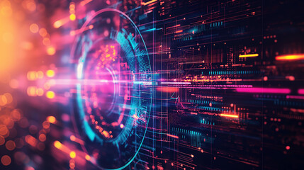 Obraz premium Abstract AI logo with colorful digital lines in a futuristic design on a transparent background