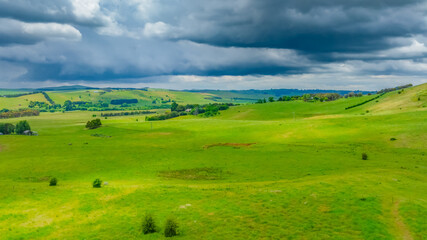 Naklejka premium Stormy skies over the rural countryside