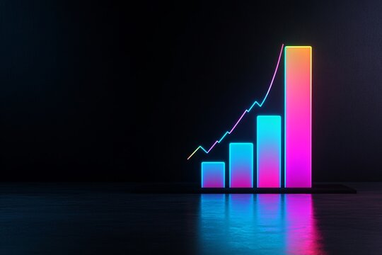 Neon Chart of Growth and Success