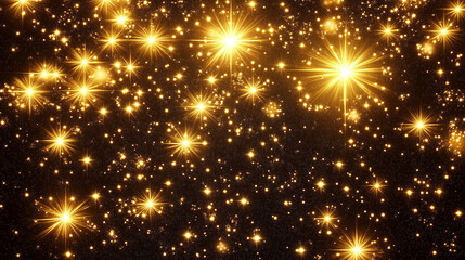 Obraz premium The Golden Glow: A Magical Night of Shimmering Stars