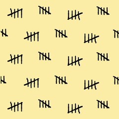 set of numbers. tally marks in yellow background