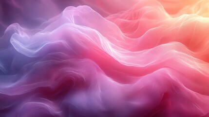 Obraz premium Abstract flowing fabric in soft pink and purple hues.