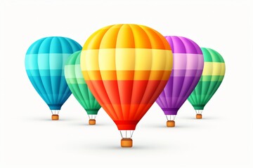 Fototapeta premium Colorful Hot Air Balloons Flying in Formation