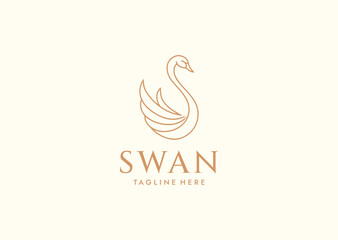 Vector illustration of Luxury Swan Logo Design