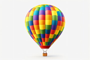 Naklejka premium Colorful Hot Air Balloon Isolated on White Background