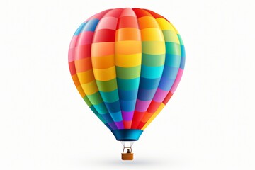 Naklejka premium Colorful Hot Air Balloon Isolated on White Background