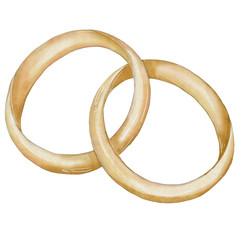 watercolor wedding ring marry illustration