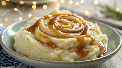 Creamy Mashed Potatoes with Gravy Drizzle