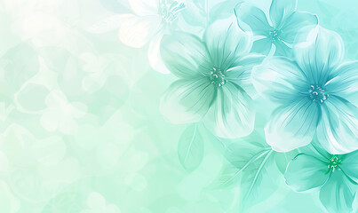 Gentle flower-inspired gradient, from mint green to soothing blue