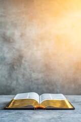 Open Book with Golden Pages on a Subtle Background