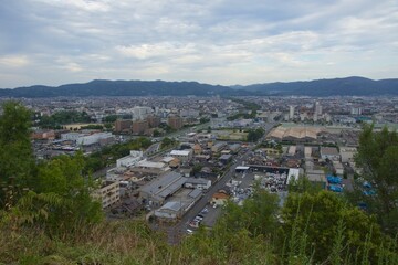 亀島山の夕暮れ　花と緑の丘公園

