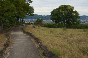 亀島山から見える夕暮れ　玉島方面
