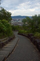 亀島山から見える夕暮れ　玉島方面
