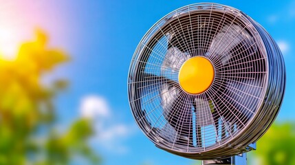 Large Outdoor Fan Cooling on a Sunny Day