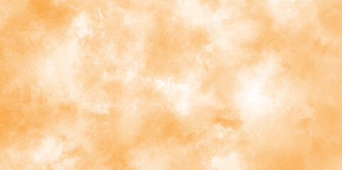 Watercolor painting soft textured on wet white paper for creative art, brown background with vintage marbled texture with grunge clouds, grunge and grainy light brown splashed watercolor background.