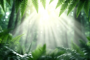 Obraz premium The sun is shining through the leaves of a forest