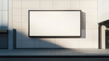 Blank Billboard on a White Wall