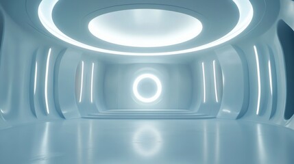 Obraz premium Abstract white Architecture Background. 3d render. Modern Geometric Wallpaper. Futuristic Technology Design
