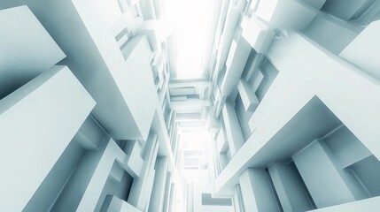 Obraz premium Abstract white Architecture Background. 3d render. Modern Geometric Wallpaper. Futuristic Technology Design