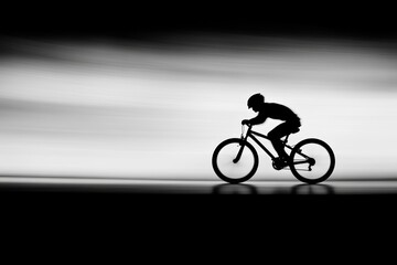 Obraz premium A person riding a bike in the dark