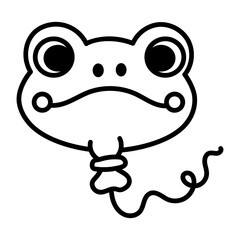 A doodle icon of a frog balloon 

