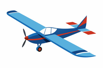 Fototapeta premium Colorful Propeller Airplane Vector Illustration with White Background, Skywriting Plane