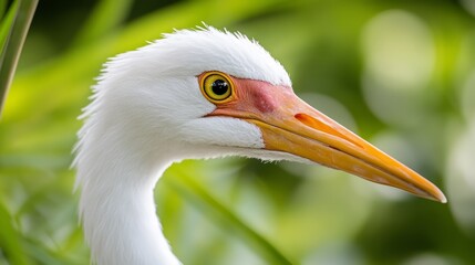 Obraz premium A close up of a white bird with a yellow beak